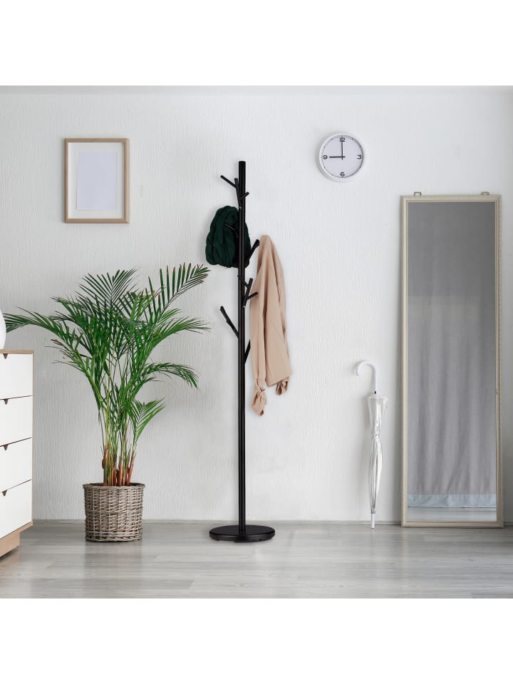 relaxdays Garderobenständer in Schwarz - (H)176 x Ø 30 cm günstig kaufen onesize