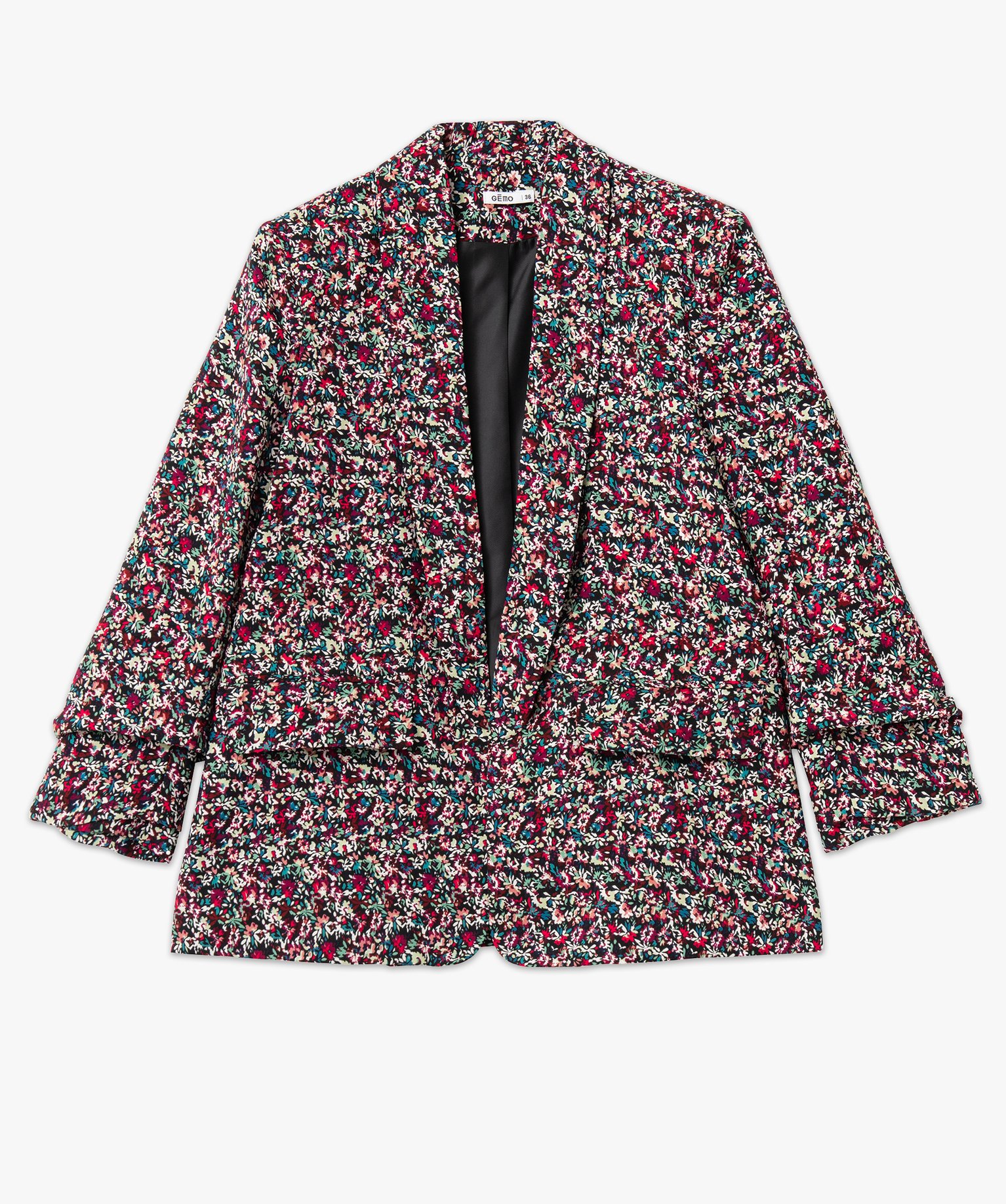 Veste à manches froncées femme imprime | GEMO