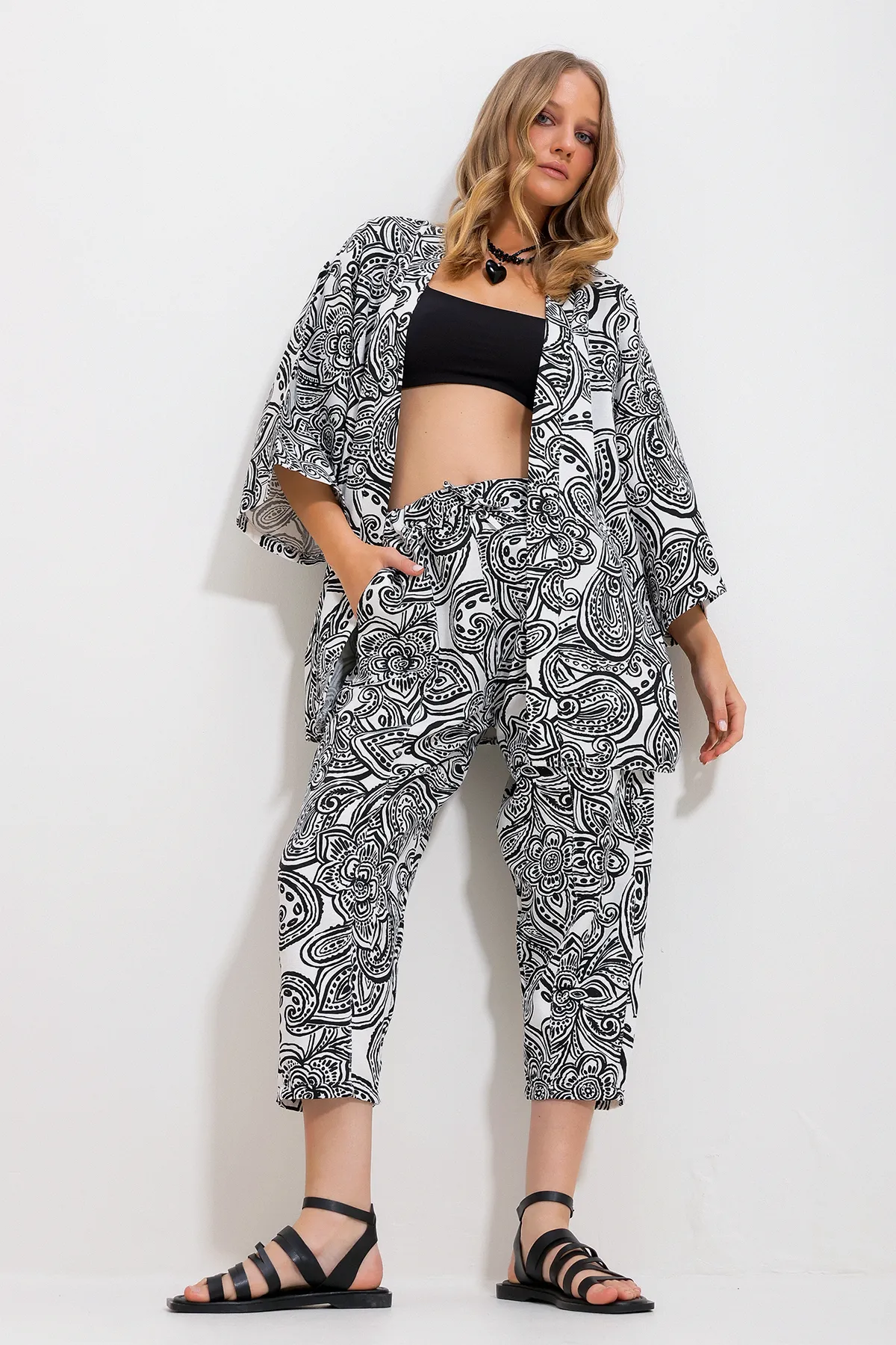 Trend Alaçatı Stili  Zweiteiler - Schwarz - Regular Fit