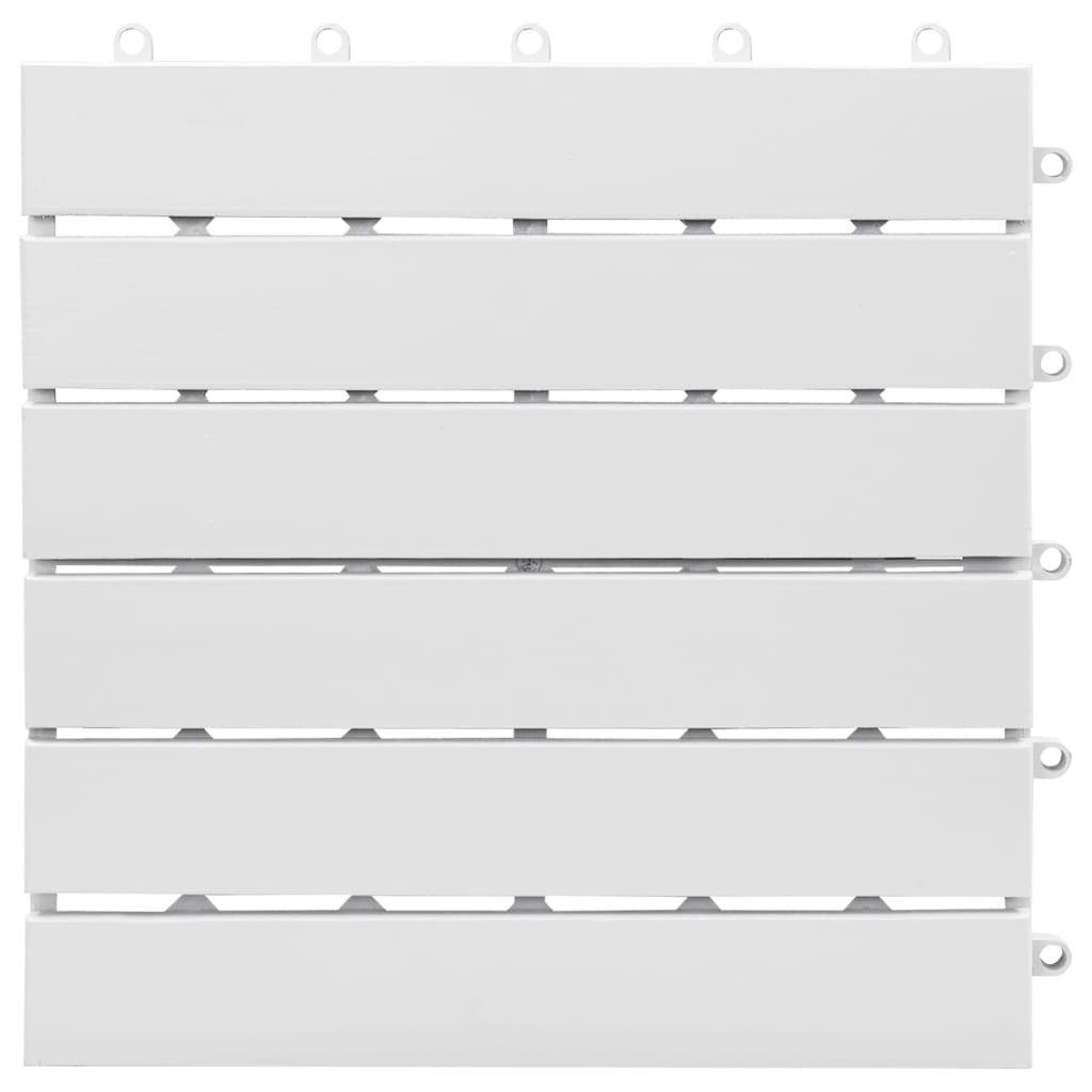 Teppichboden Terrassenfliesen 30 Stk. Weiß 30x30 cm Massivholz Akazie, vidaXL