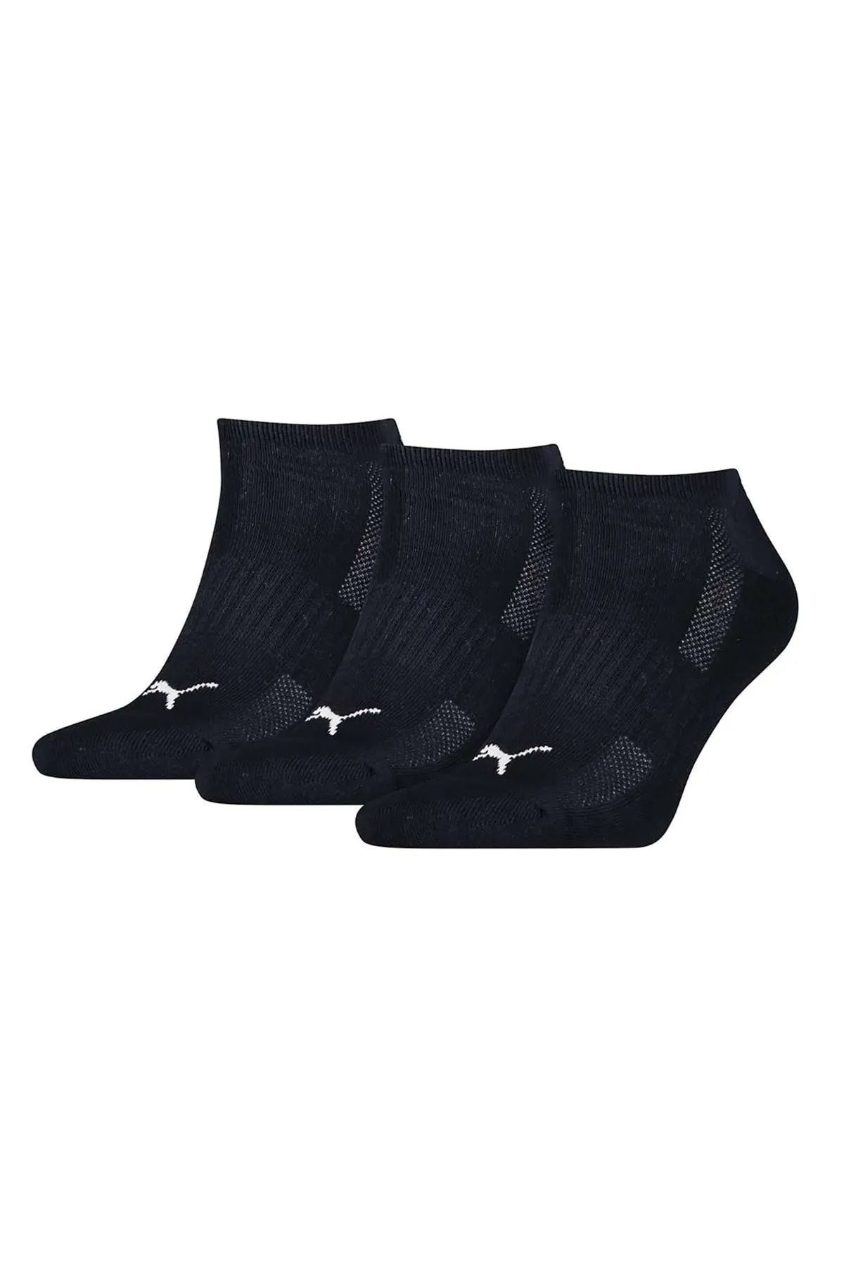 Puma  Unisex Sneaker-Socken, 3er Pack - Cushioned, Frottee-Sohle, Logo, einfarbig