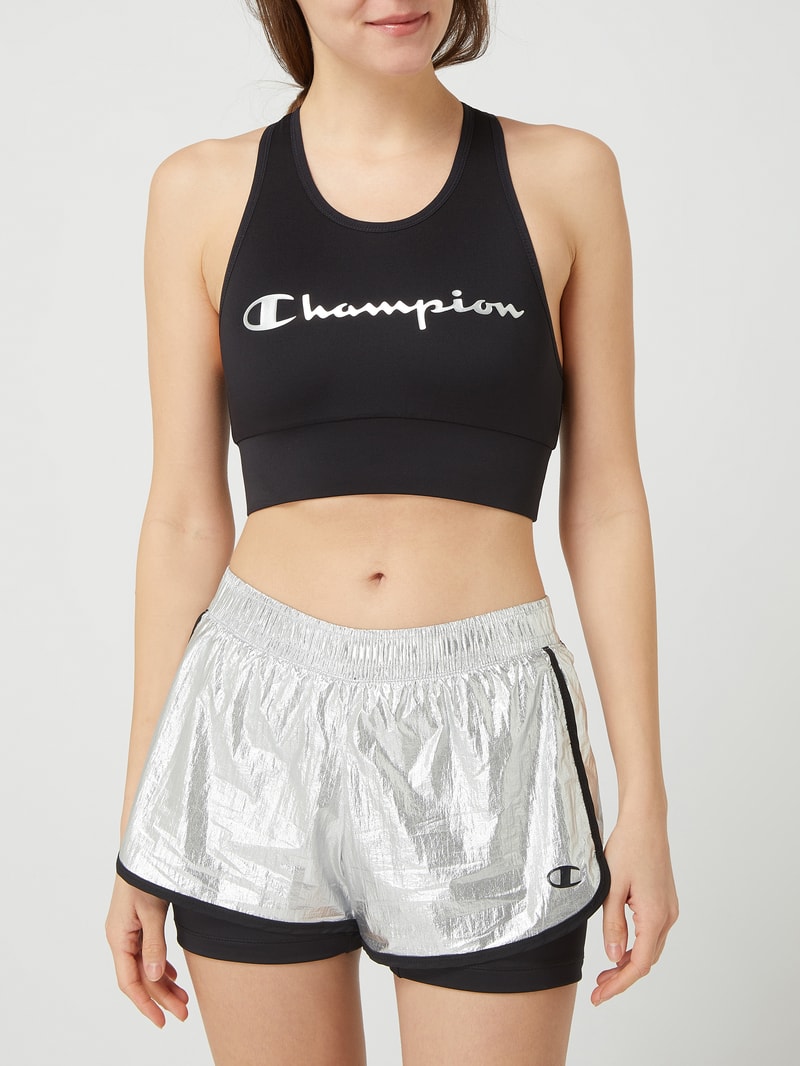 Athletic Fit Bustier mit Stretch-Anteil in silber