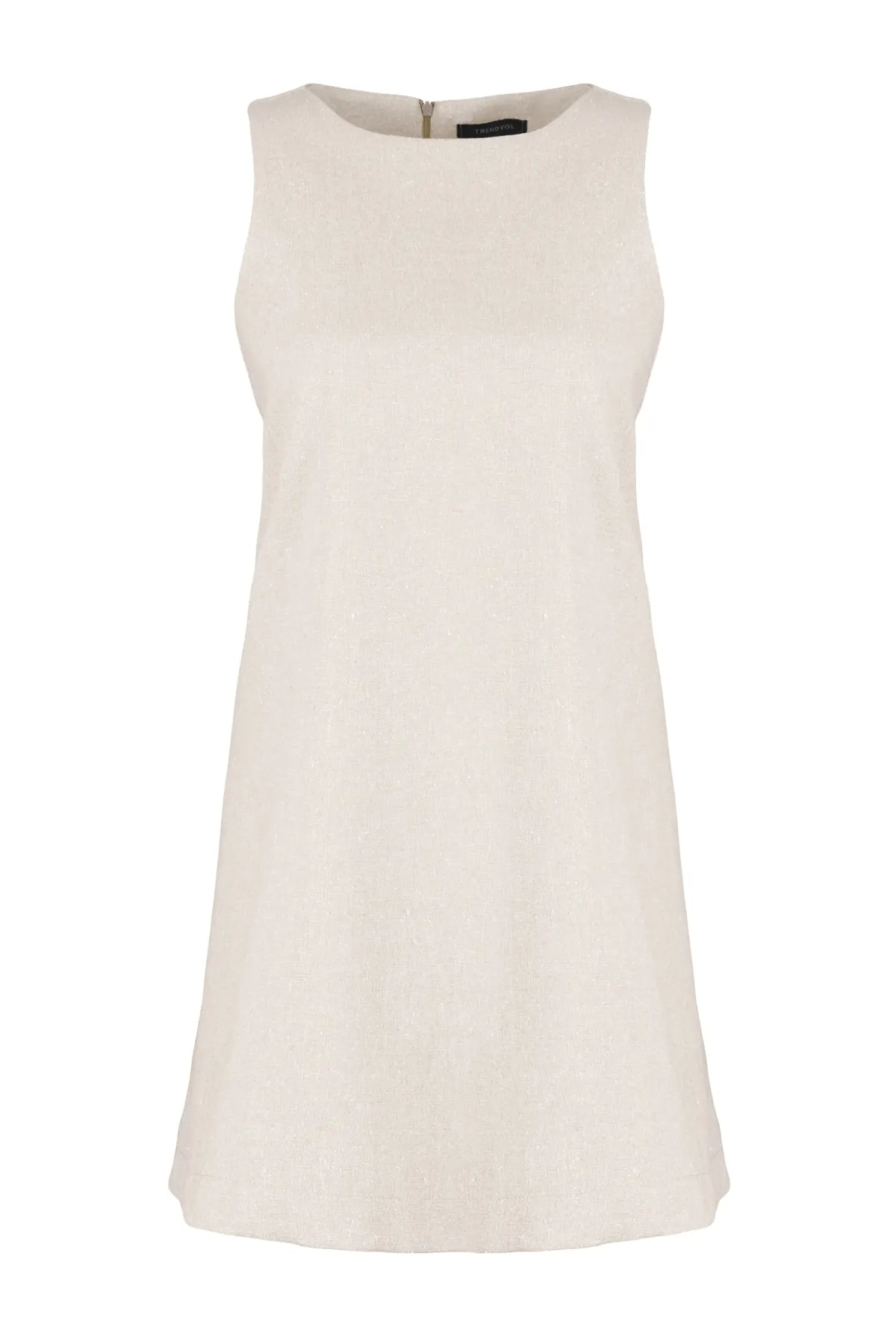 Trendyol Collection  Weit geschnittenes, ärmelloses Mini-Webkleid mit Juwelen TWOSS23EL01497