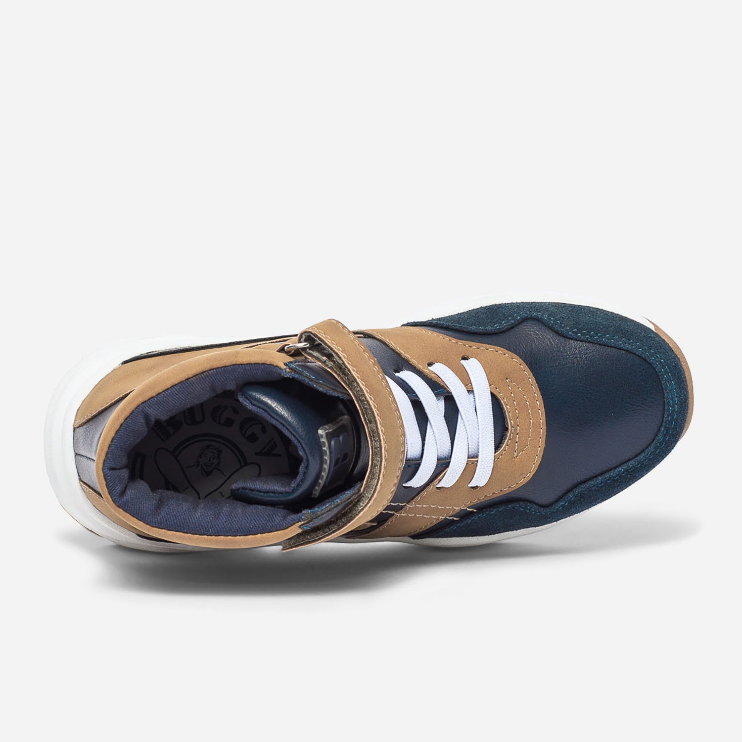 Basket dad shoes BUGGY marine et ocre bi matière