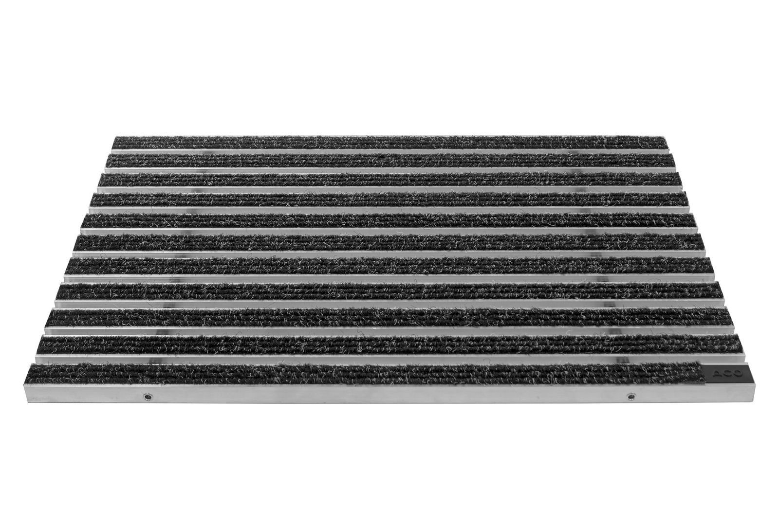 Fußmatte ACO 60x40cm Schuhabstreifer Rips anthrazit ALU Fußmatte Türmatte Sauberlaufmatte Eingangsmatte, ACO Severin Ahlmann GmbH & Co. KG, rechteckig, Höhe: 20 mm, geeignet für den Innenbereich und überdachten Außenbereich