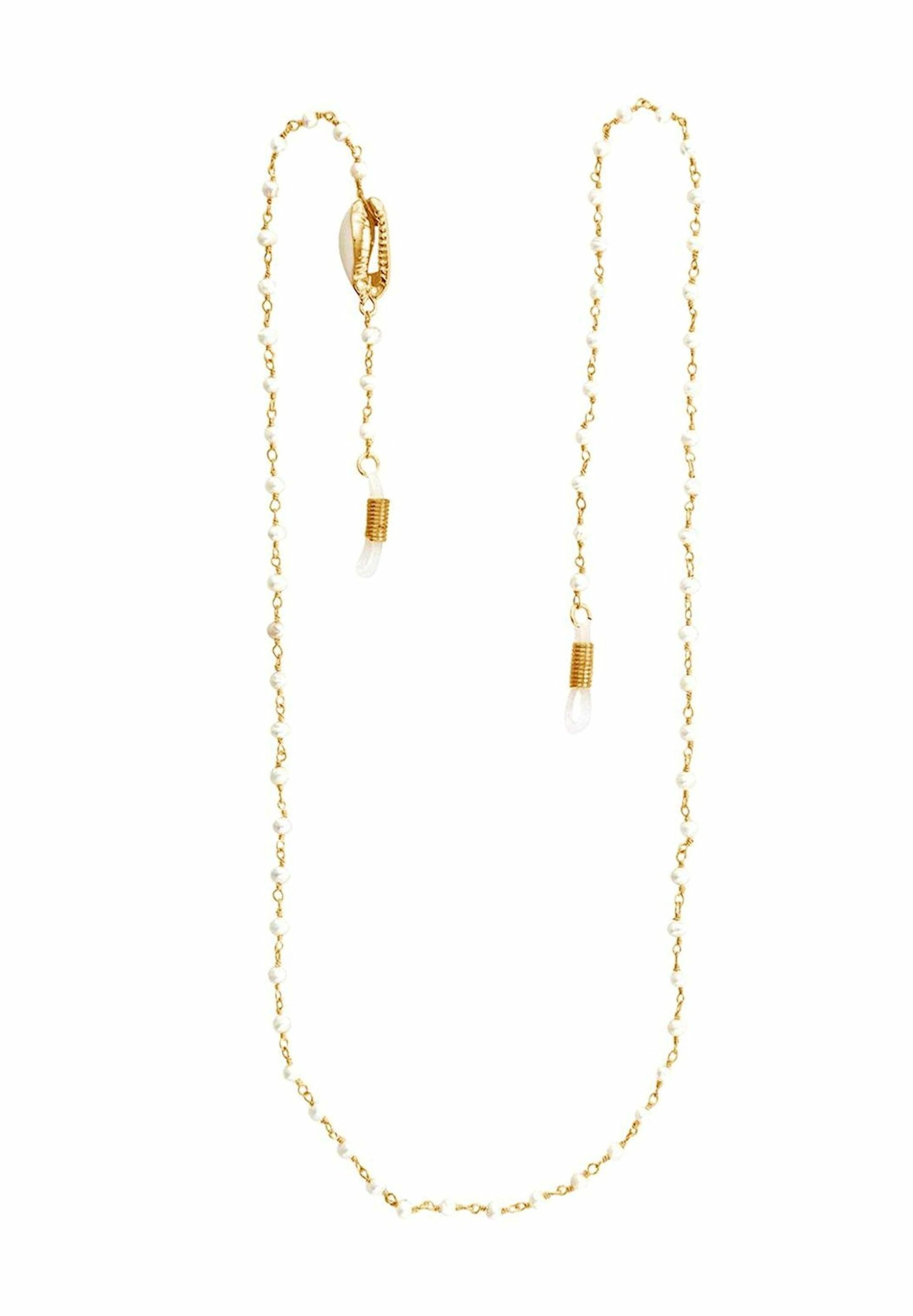 Gemshine Brillenkette Brillenkette Zuchtperlen und Kauri Muschel