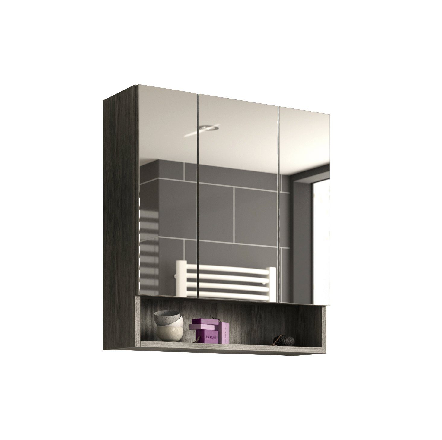 furnling Badezimmerspiegelschrank Nairobi Breite 60 cm, Höhe 68 cm, Tiefe 21 cm