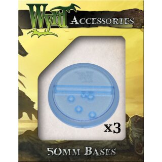 Malifaux: Blue Translucent 50 mm Bases (3 Pack)