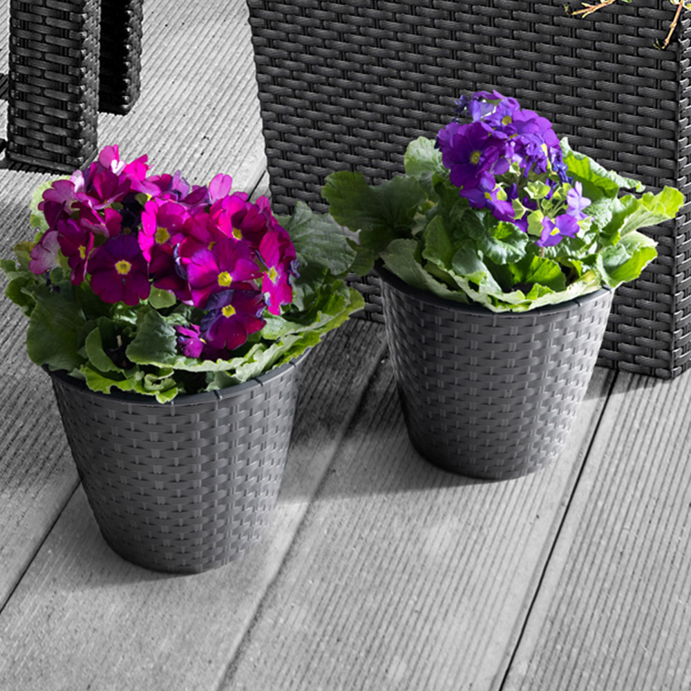 Powertec Garden Pflanztopf, Anthrazit - 2er Set