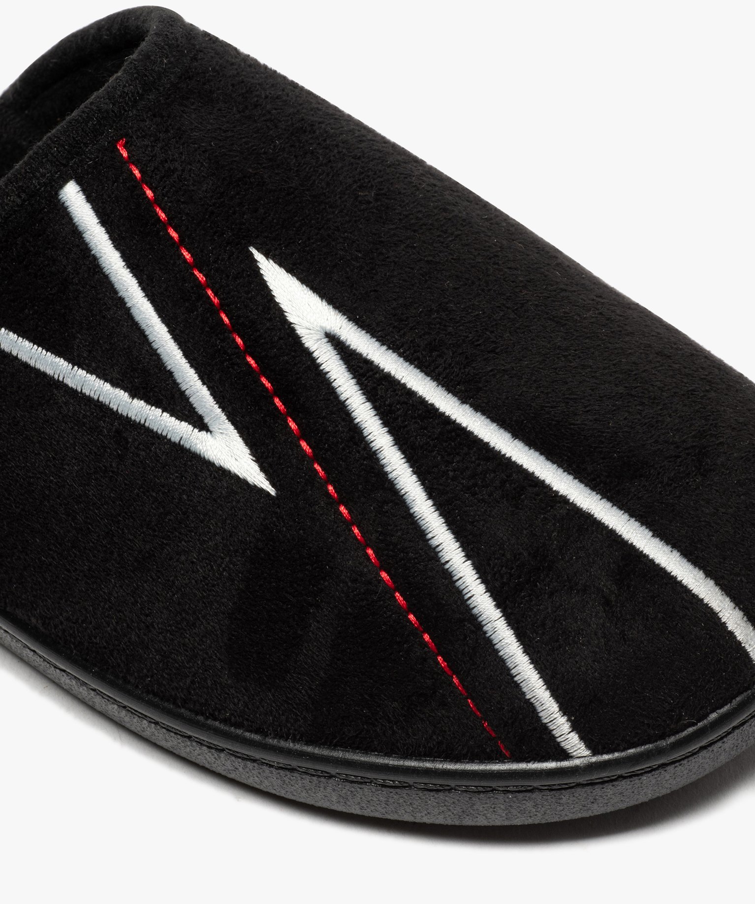 Chaussons homme mules à surpiqres contrastantes noir | GEMO