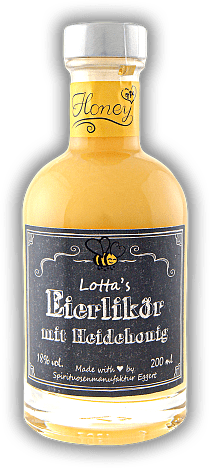 Lotta's Eierlikör mit Honig 0,2 Liter Lotta's Eierlikör mit Honig 0,2 Liter Limitierte Auflage. 0,2	 Liter - Vol 18%
