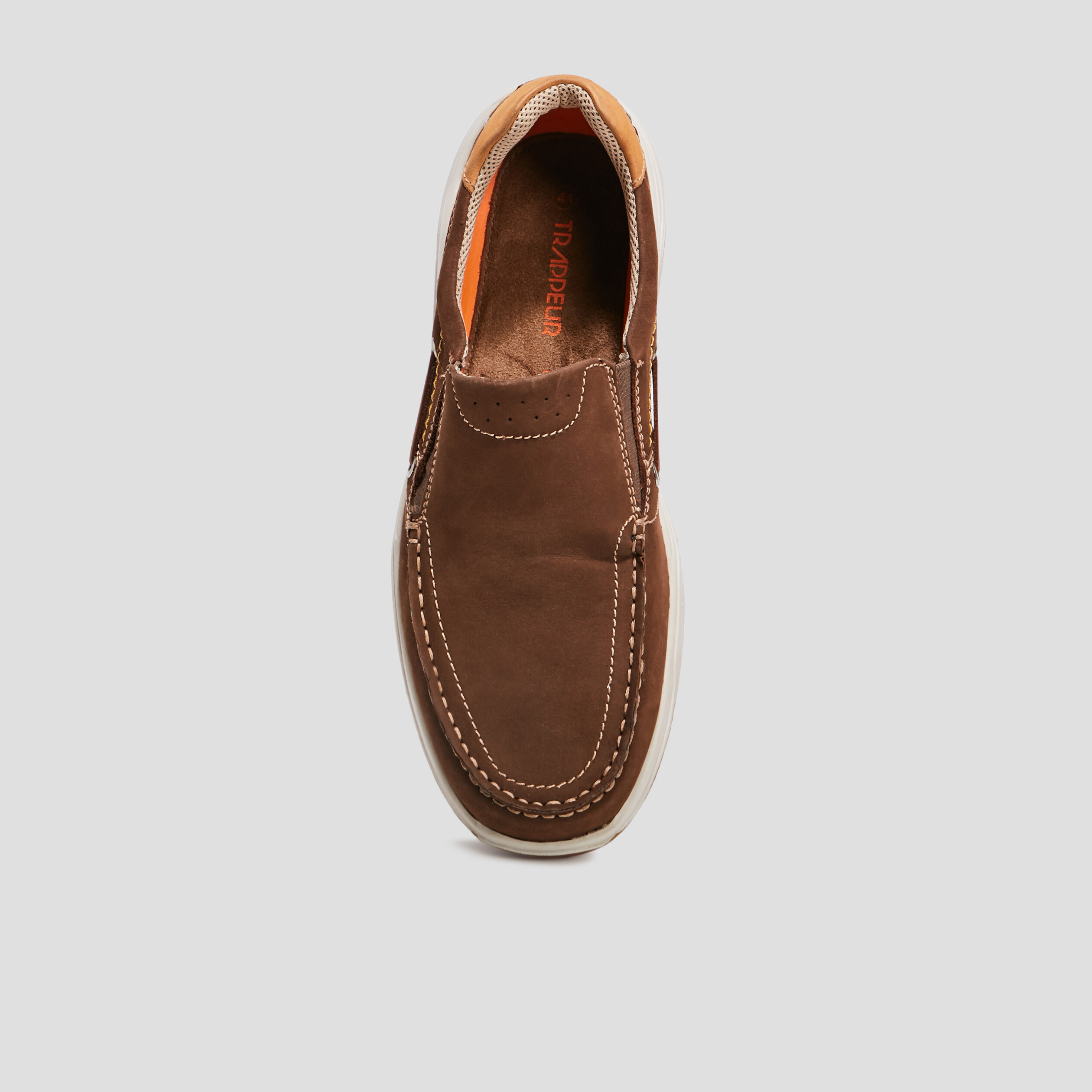 Mocassins en cuir Trappeur marron homme | La Halle