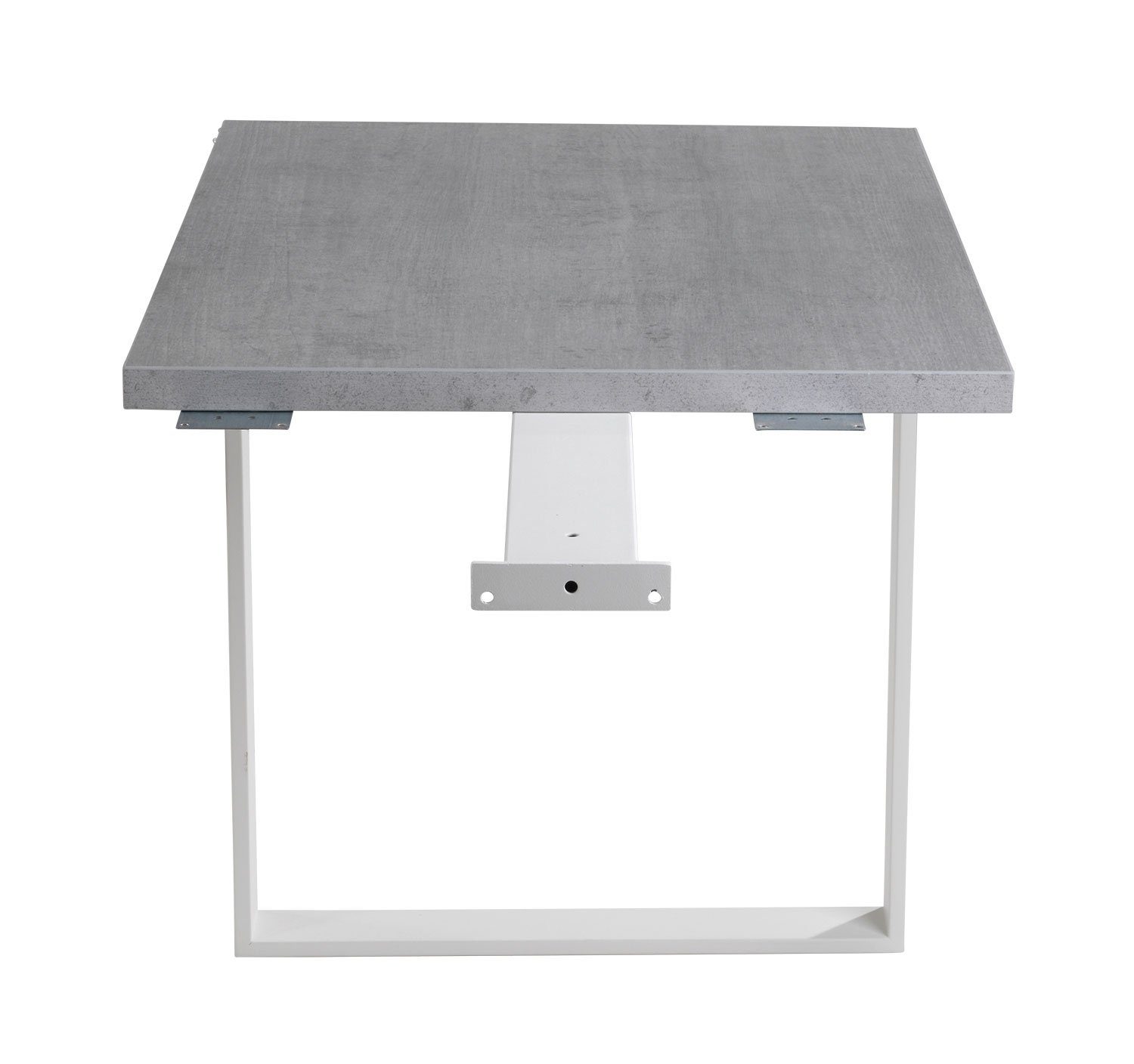 Composad Tischaufsatz Anstelltisch DISEGNO, B 90 x H 75 cm, Betondekor, Weiß lackiertes Metallgestell
