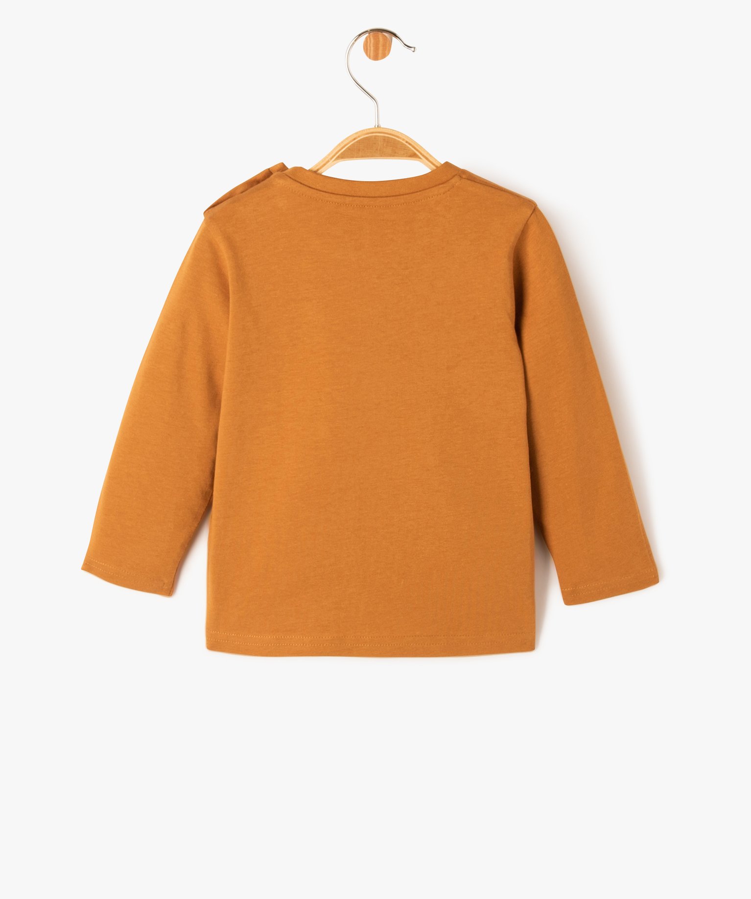 Tee-shirt imprimé à manches longues en coton bébé Garçon marron | GEMO