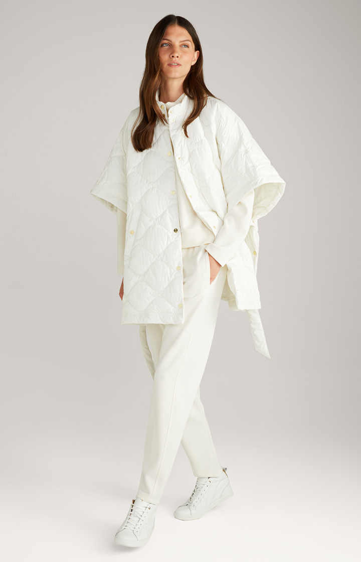 Stepp-Cape-Jacke in Offwhite