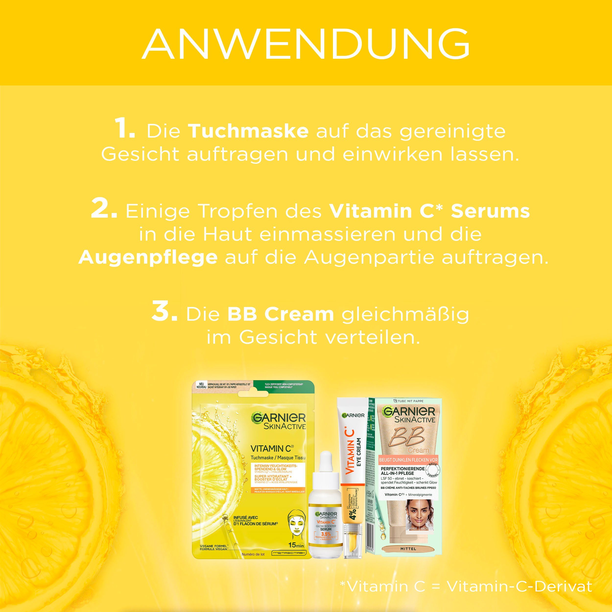 GARNIER Gesichtspflege-Set Vitamin C & BB Cream Set, 4-tlg.