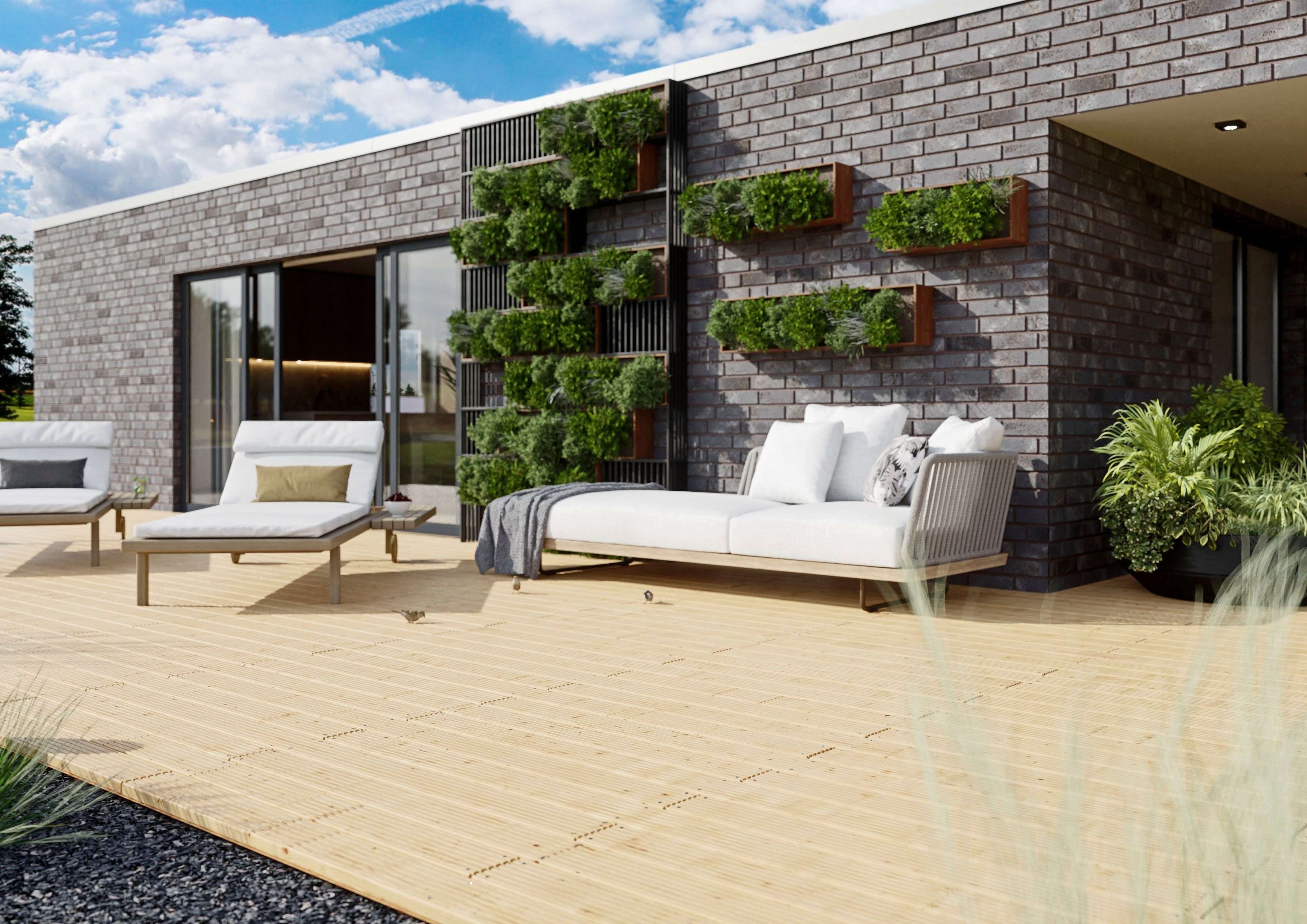 KONIFERA Terrassendielen Terrassendeck, 16 m², BxL: je 800x200 cm, 28 mm Stärke, (Set)