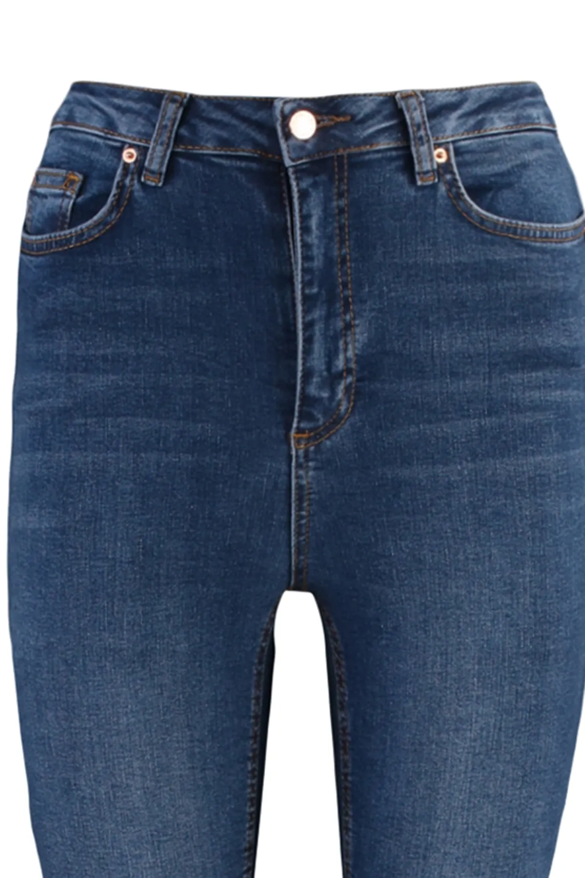 Trendyol Collection  Blaue Skinny Jeans mit hoher Taille TWOAW22JE0366