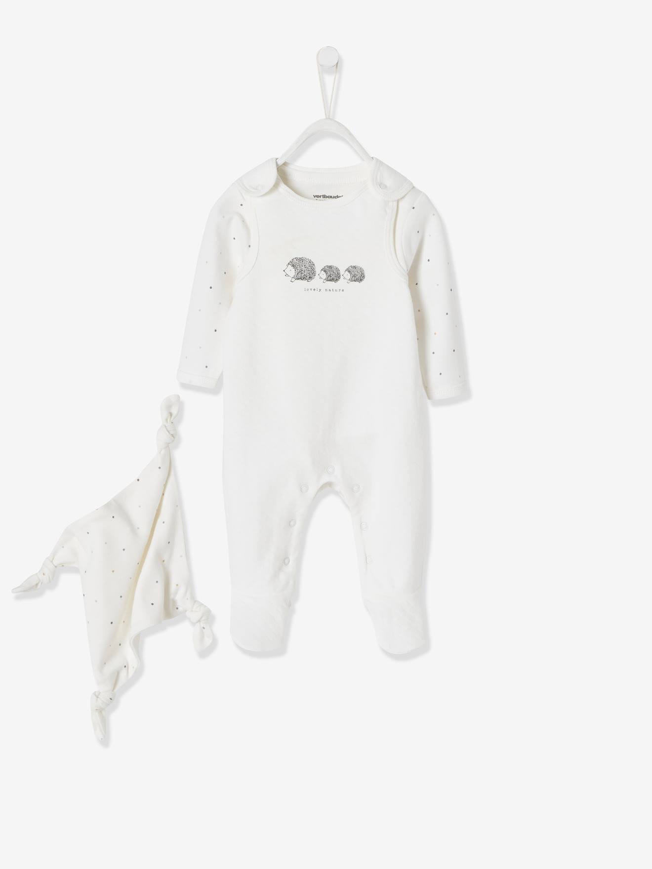 Vertbaudet 3-teiliges Baby Set LOVELY NATURE, Bio-Kollektion - wollweiß