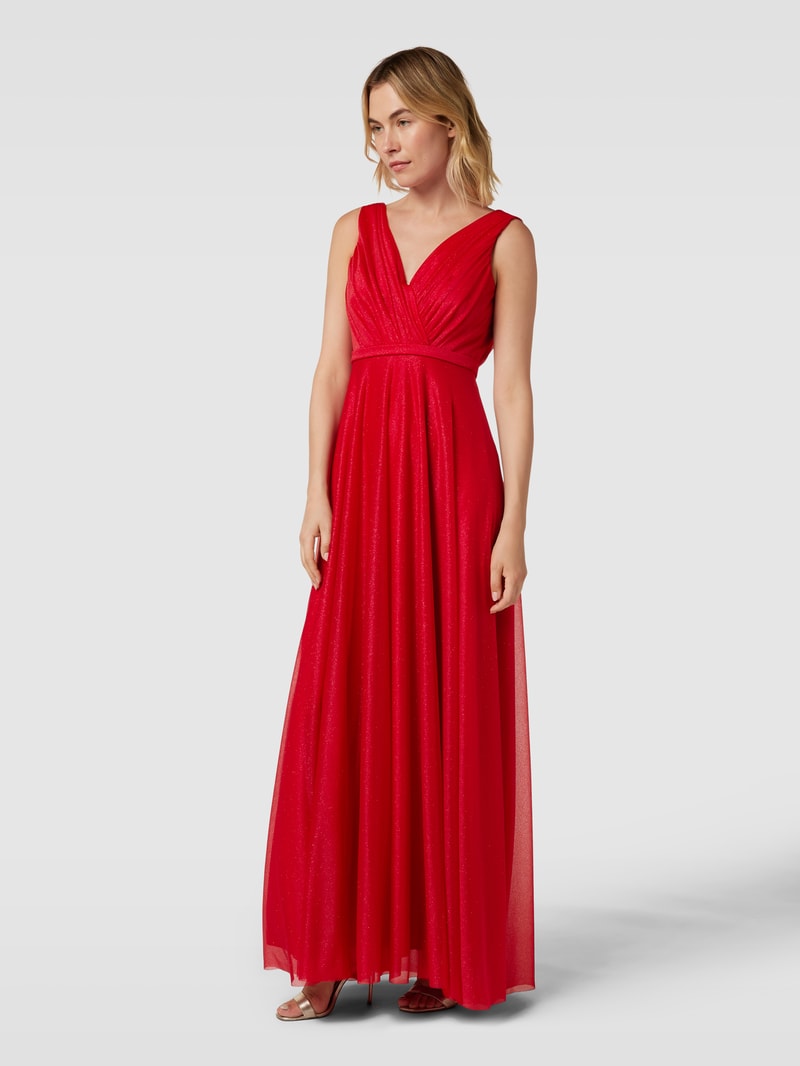 Abendkleid in Wickel-Optik in rot