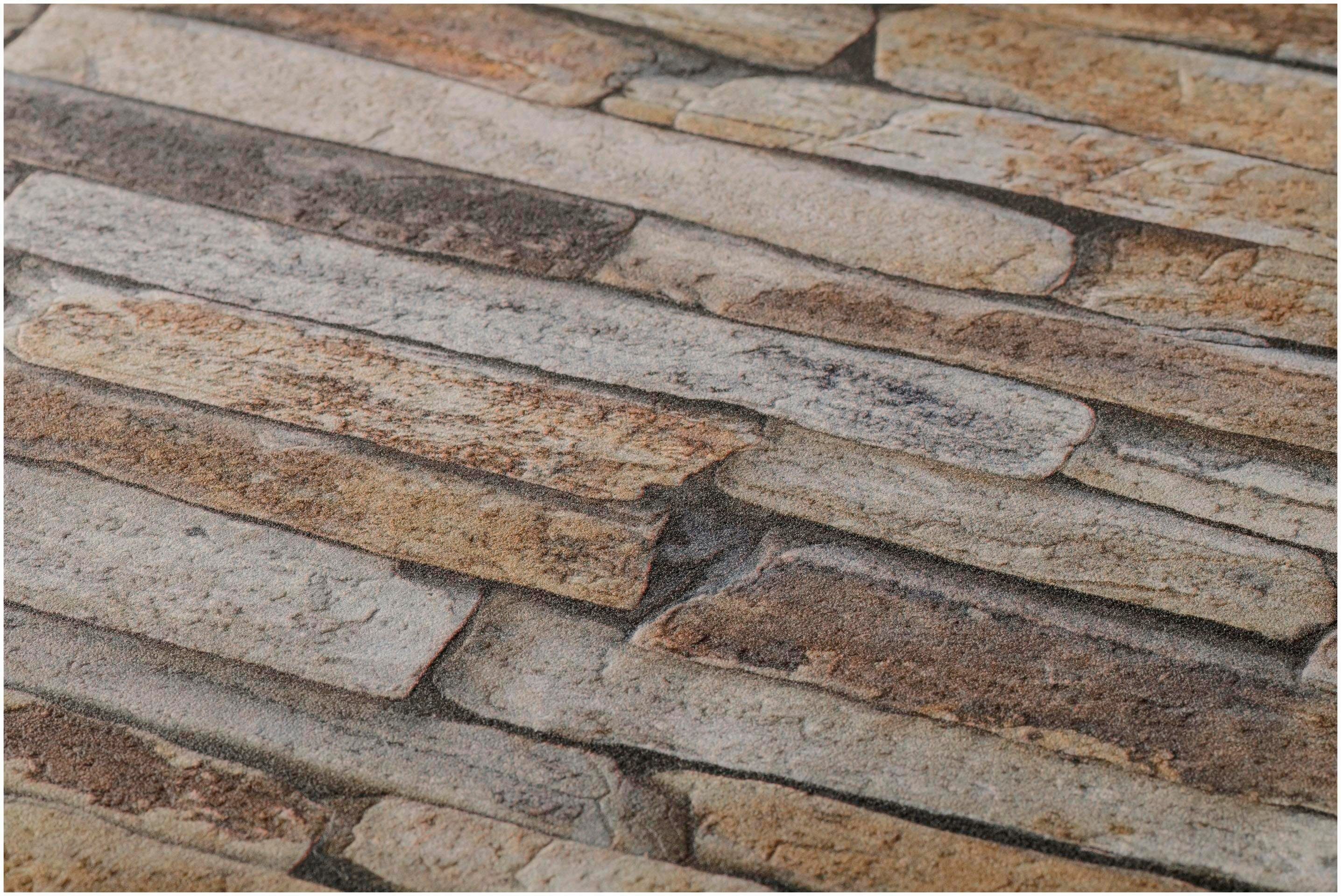 living walls Vliestapete Best of Wood`n Stone 2nd Edition, Steinoptik, Landhaus Tapete Stein Beige Braun Gelb