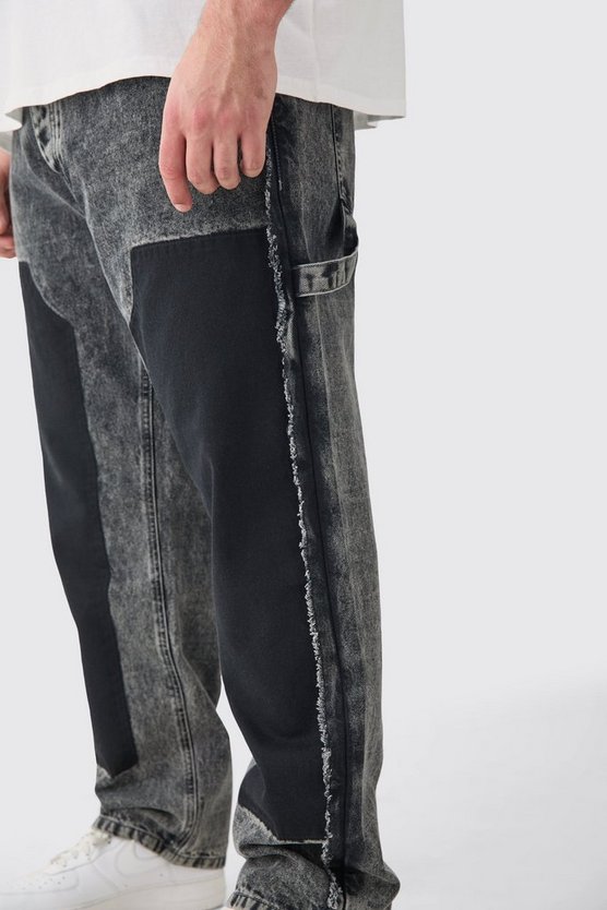 Plus graue Jeans mit geradem Bein