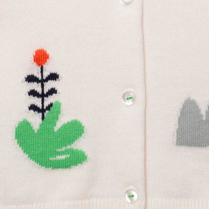 Cardigan bébé fille écru jacquard beige Catimini