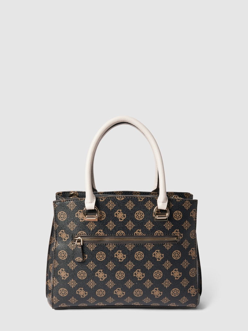 Handtasche mit Allover-Muster Modell 'NOELLE' in mittelbraun