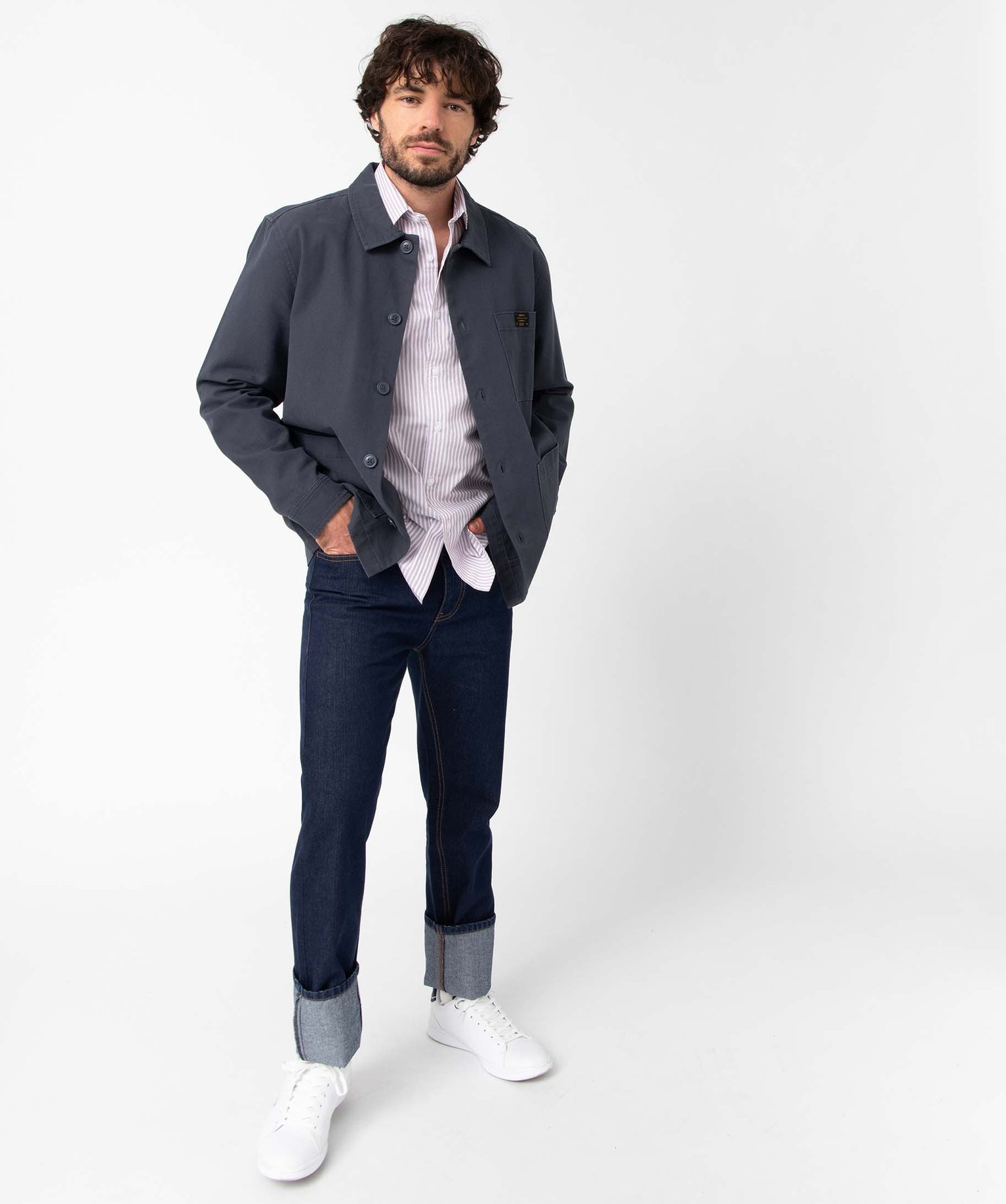 Chemise homme rayée à manches longues raye | GEMO