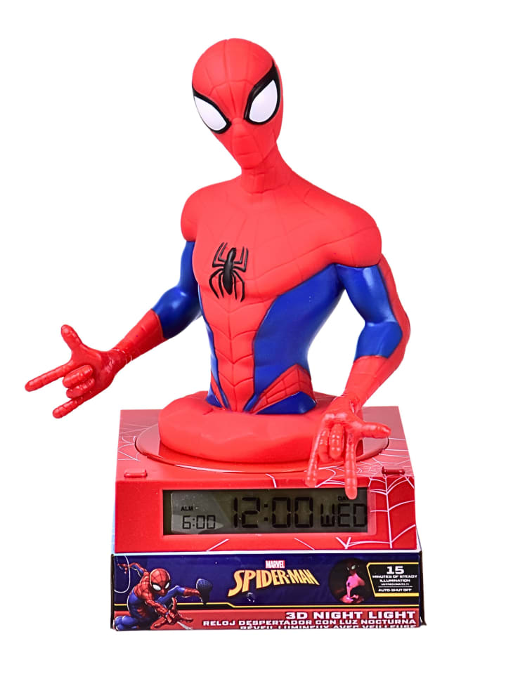 Spiderman Spider-Man Wecker mit 3D Figur & LED Nachtlicht  in Rot günstig kaufen 21