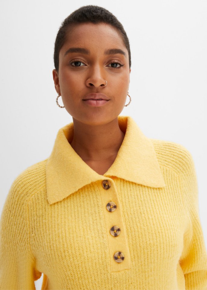 Strickpullover mit Polokragen