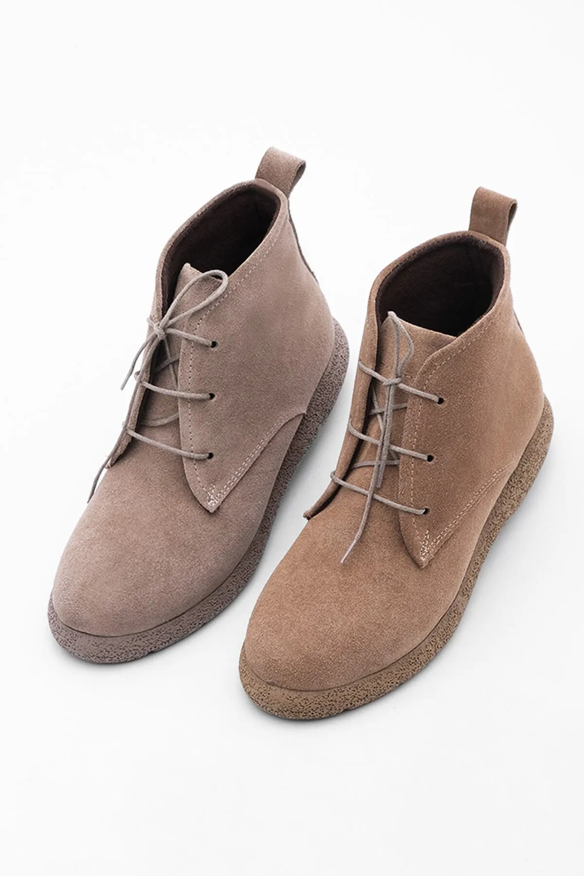 Marjin  Damen Stiefeletten aus echtem Leder Doles Tan Wildleder