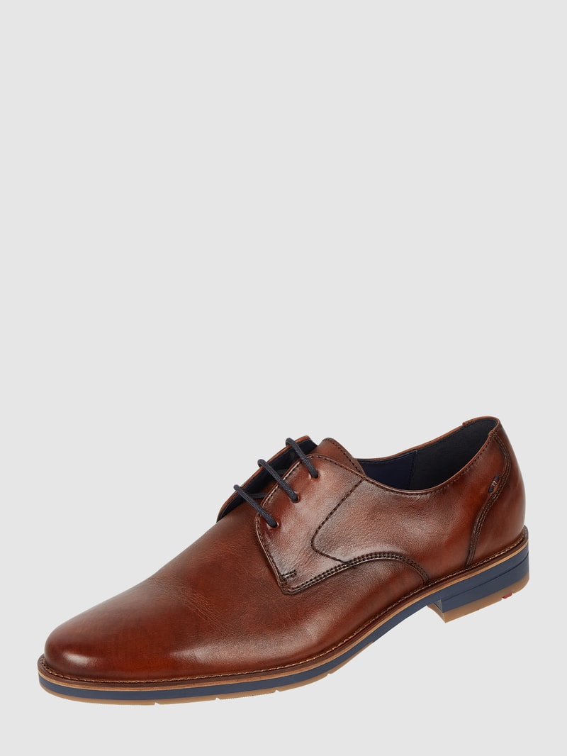 Derby aus Leder Modell 'Langston' in cognac