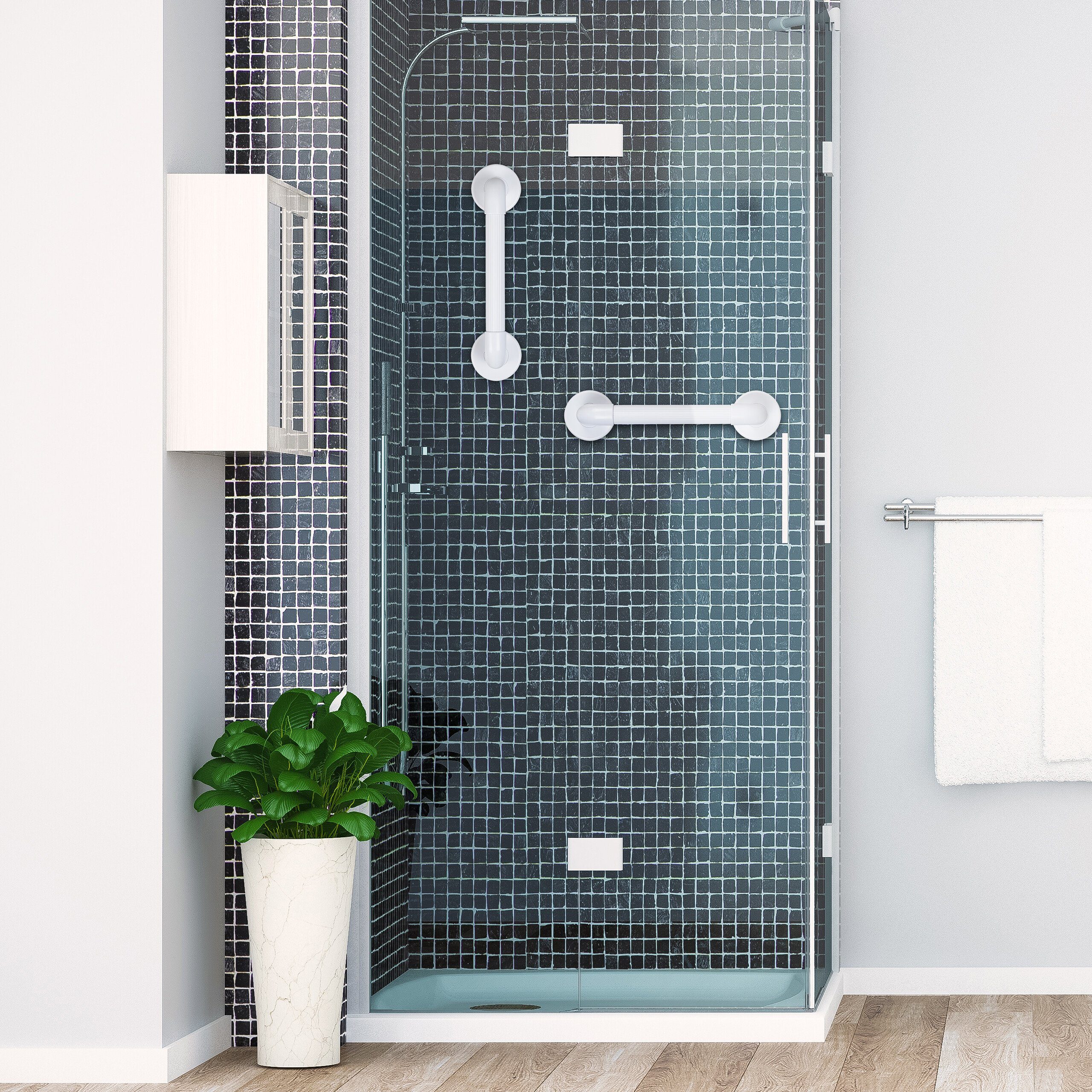relaxdays Haltegriff 2er Set weiße Haltegriffe aus Kunststoff