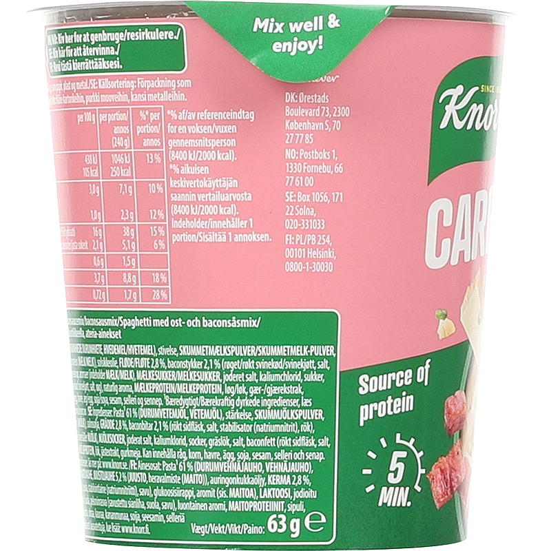 Knorr Carbonara 63 g snack pot Knorr