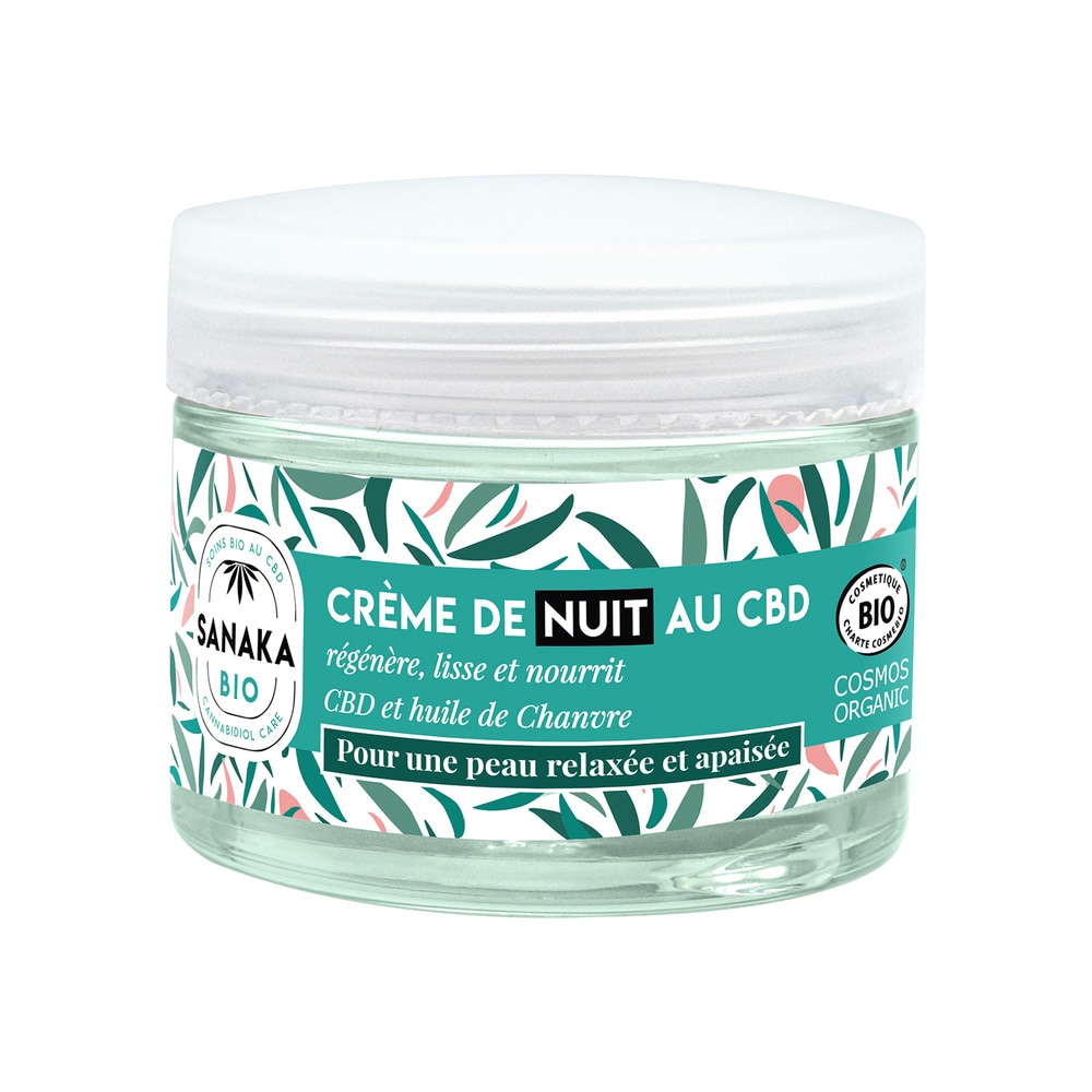 sanaka bio Crème de nuit CBD & CHANVRE - CertifiéeBIO COSMOS - 50ml Crème