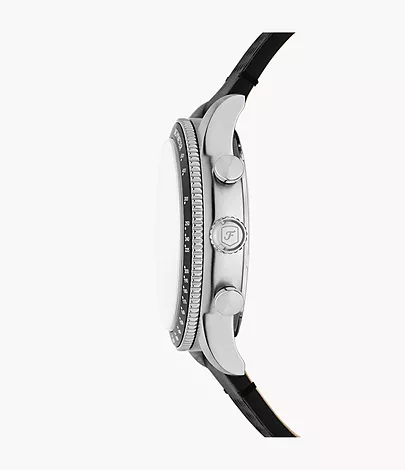Fossil Uhr Chronograph Sport Tourer Leder schwarz