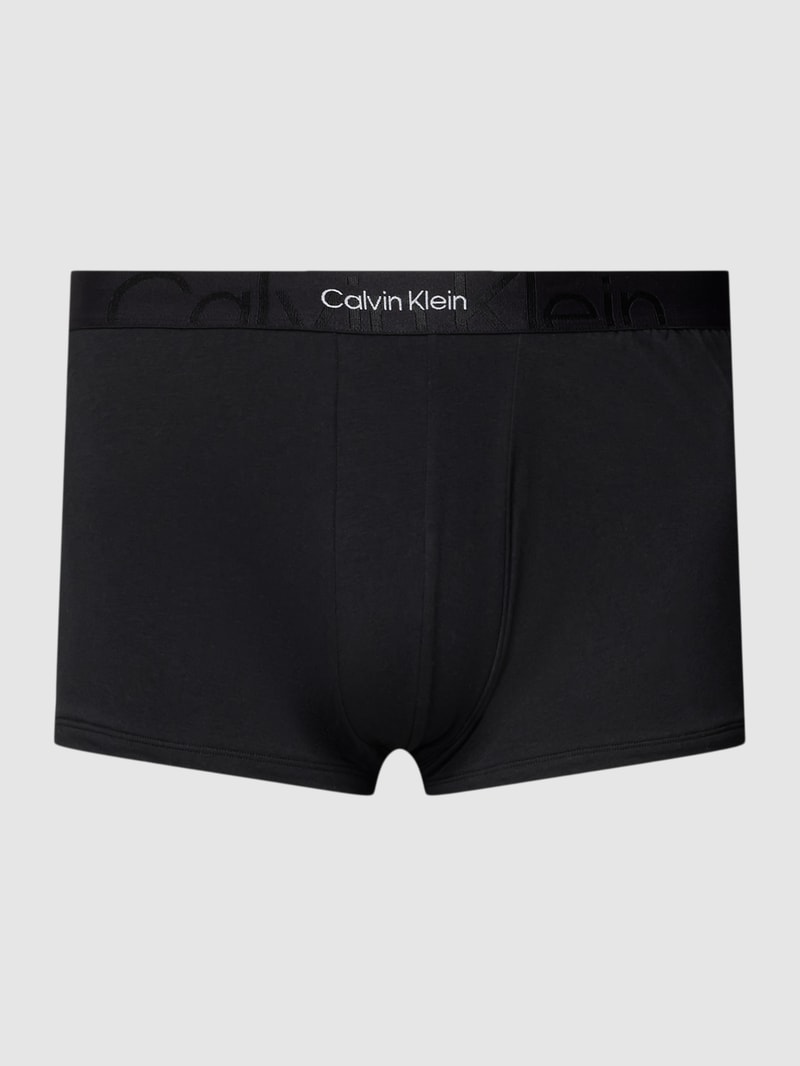 PLUS SIZE Trunks mit mittelhohem Bund und Label-Muster in schwarz