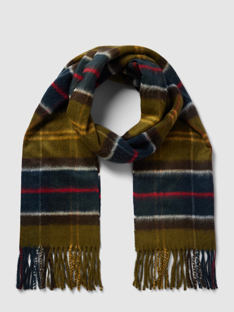 Schal mit Tartan-Muster in olivgrün