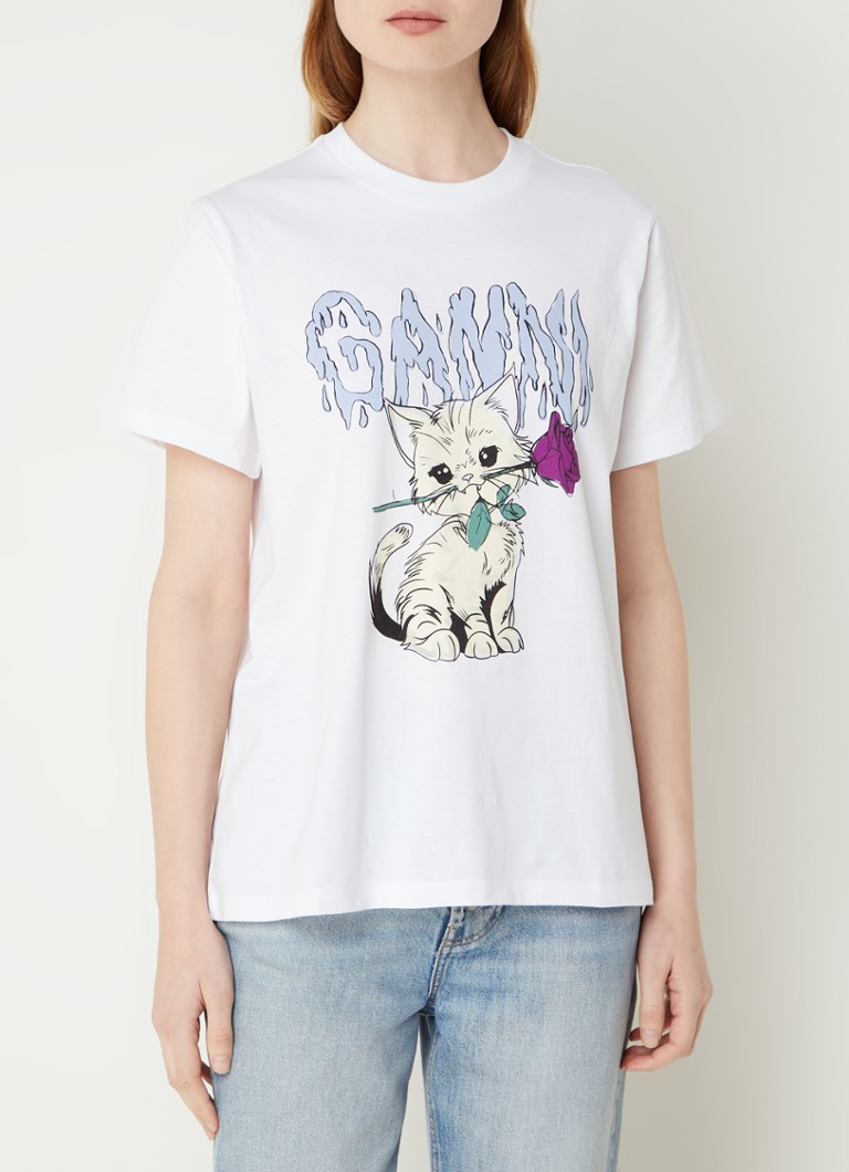 Ganni organic cotton T-shirt with logo print