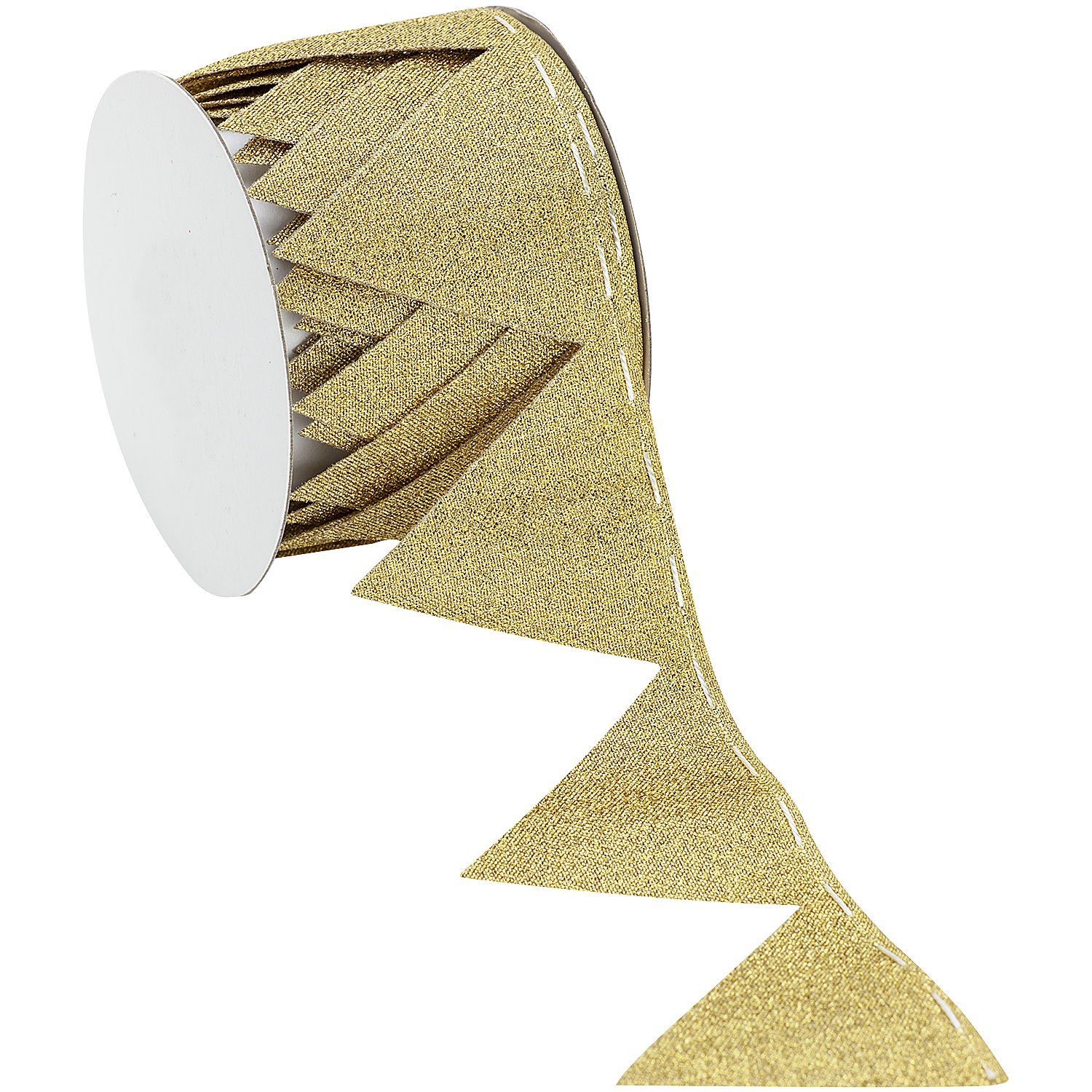 Stoffband Ziehstern, gold, 5 cm, 2,5 m