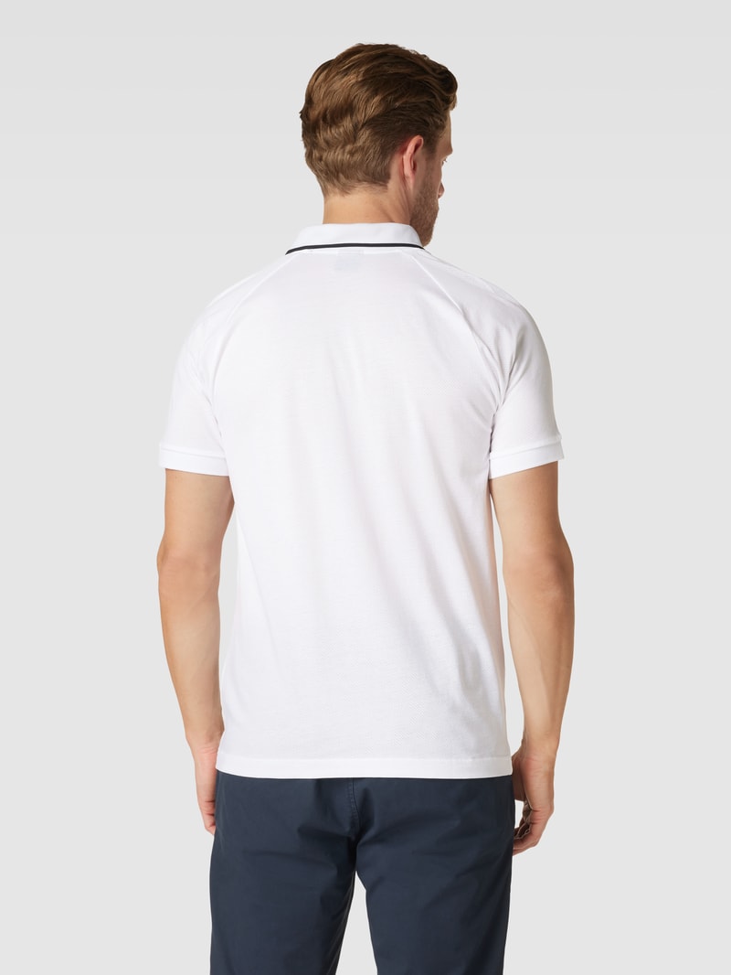 Poloshirt mit Reißverschluss in weiß