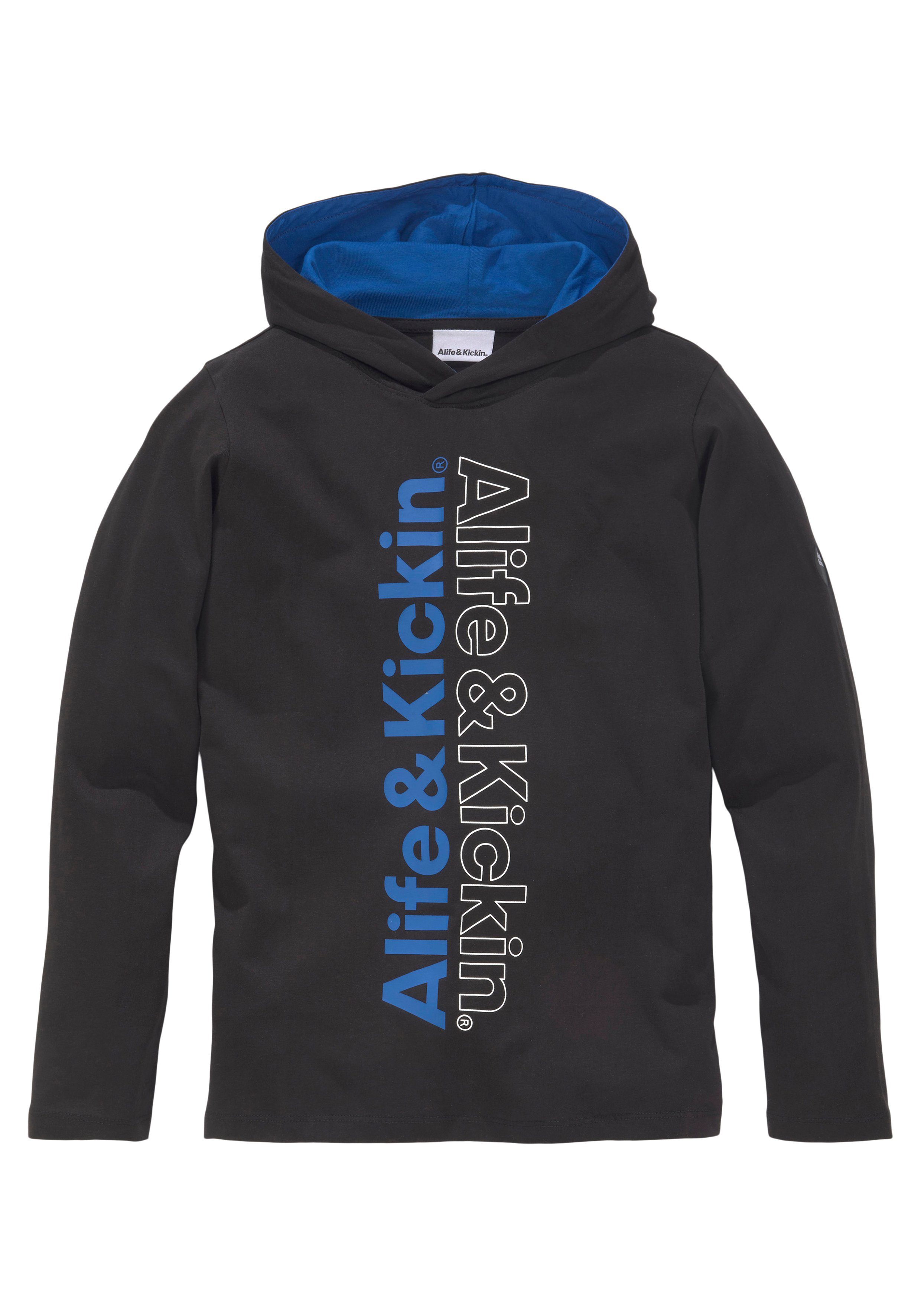 Alife & Kickin Kapuzenshirt Logo-Print cooler Längstdruck