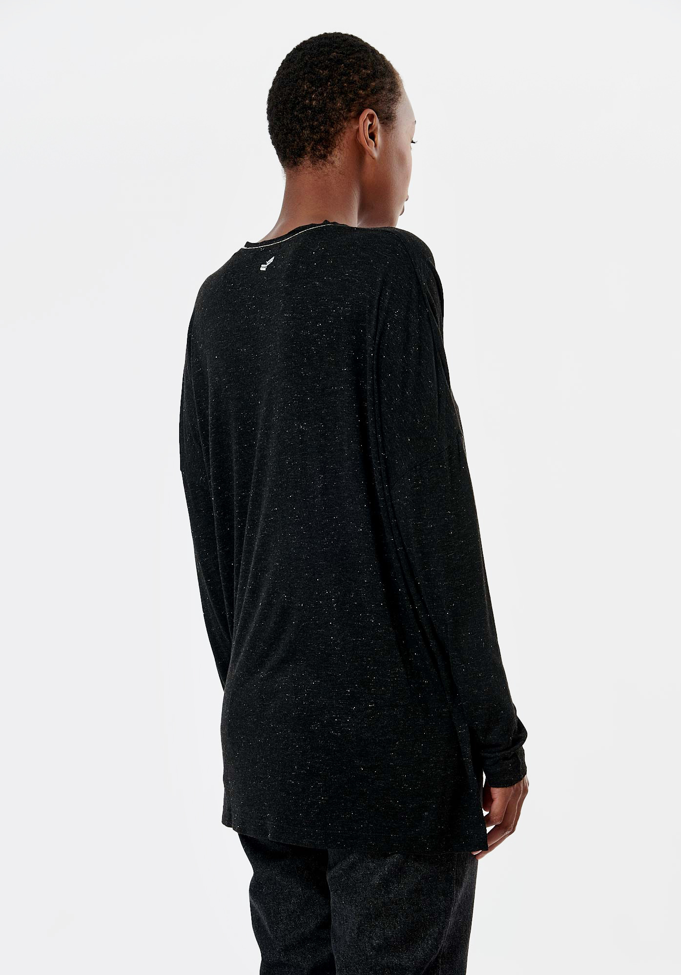 LUCHA  T-shirt noir pailleté femme