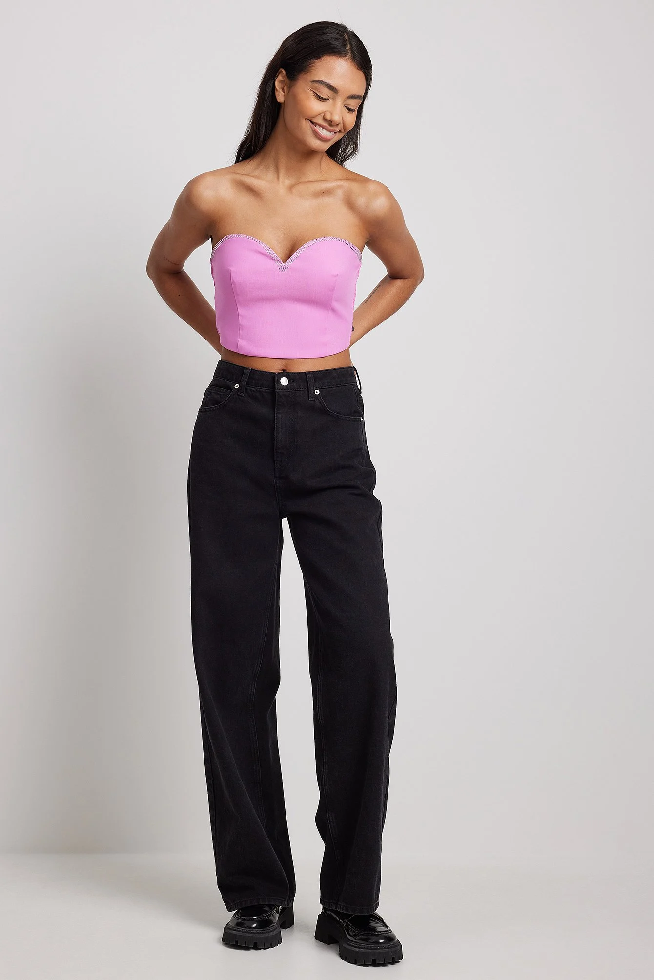 Crop-Top mit Strassdetail
