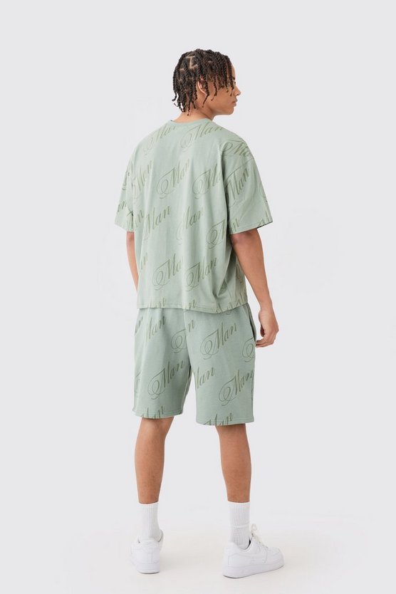 Kastiges Shorts-Set mit Limited Edition Print