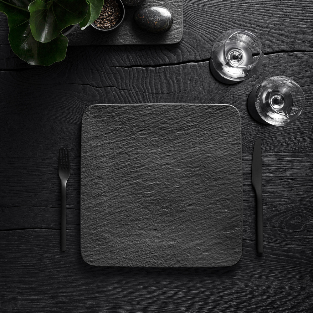 Villeroy & Boch Plat à servir carré/assiette gourmet Manufacture Rock Assiette