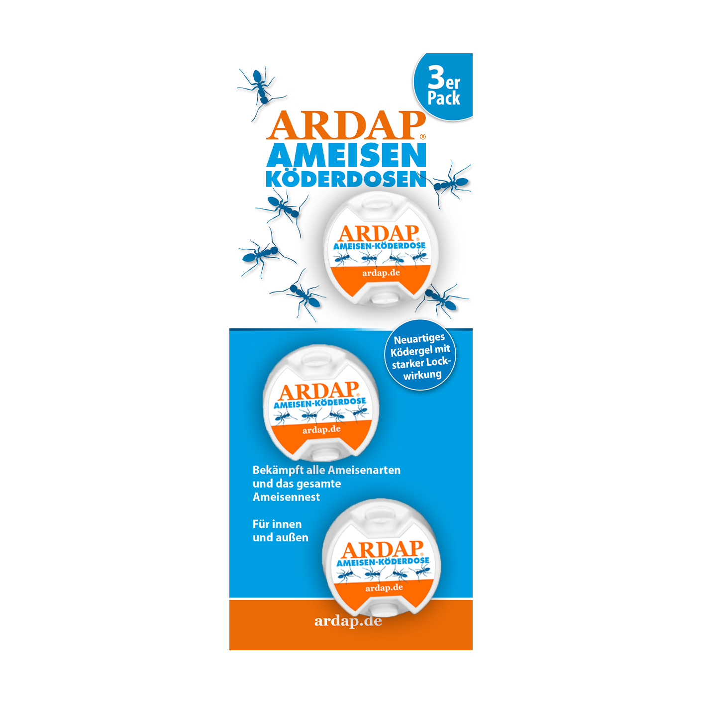 Ardap Zubehör Ardap Ameisen Köderdose 3er Pack