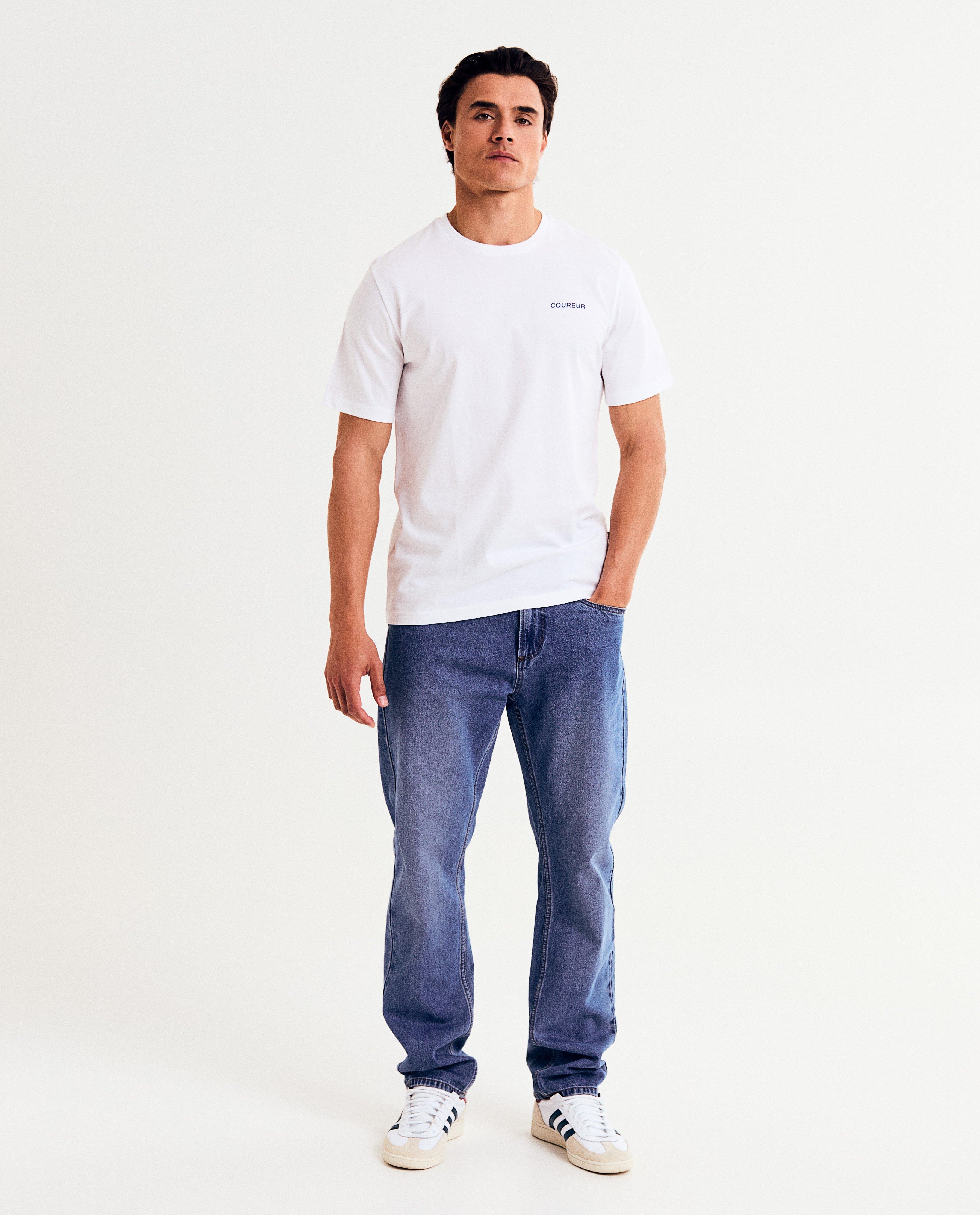Baptiste organikus pamut póló hátul mintával, unisex, S-XXXL, fehér