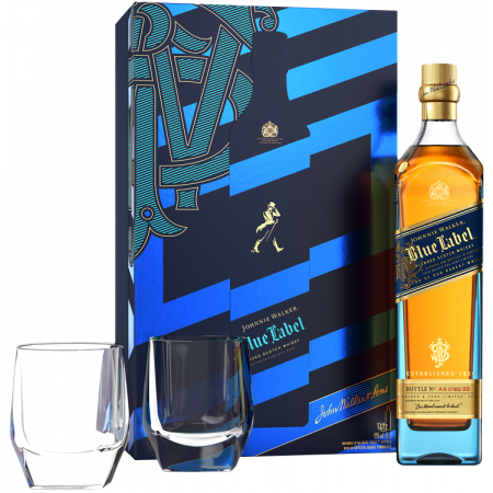 JOHNNIE WALKER BLUE LABEL - EN COFFRET 2 VERRES